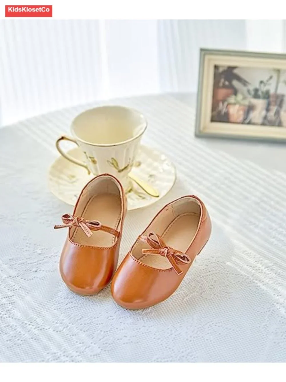 Toddler Girls Mary Jane Flats Glittery Princess Ballet Shoes with Velcro